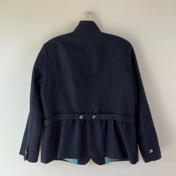 Coldwater Creek navy blue metallic textured blazer jacket Size 16 - Picture 3 of 11